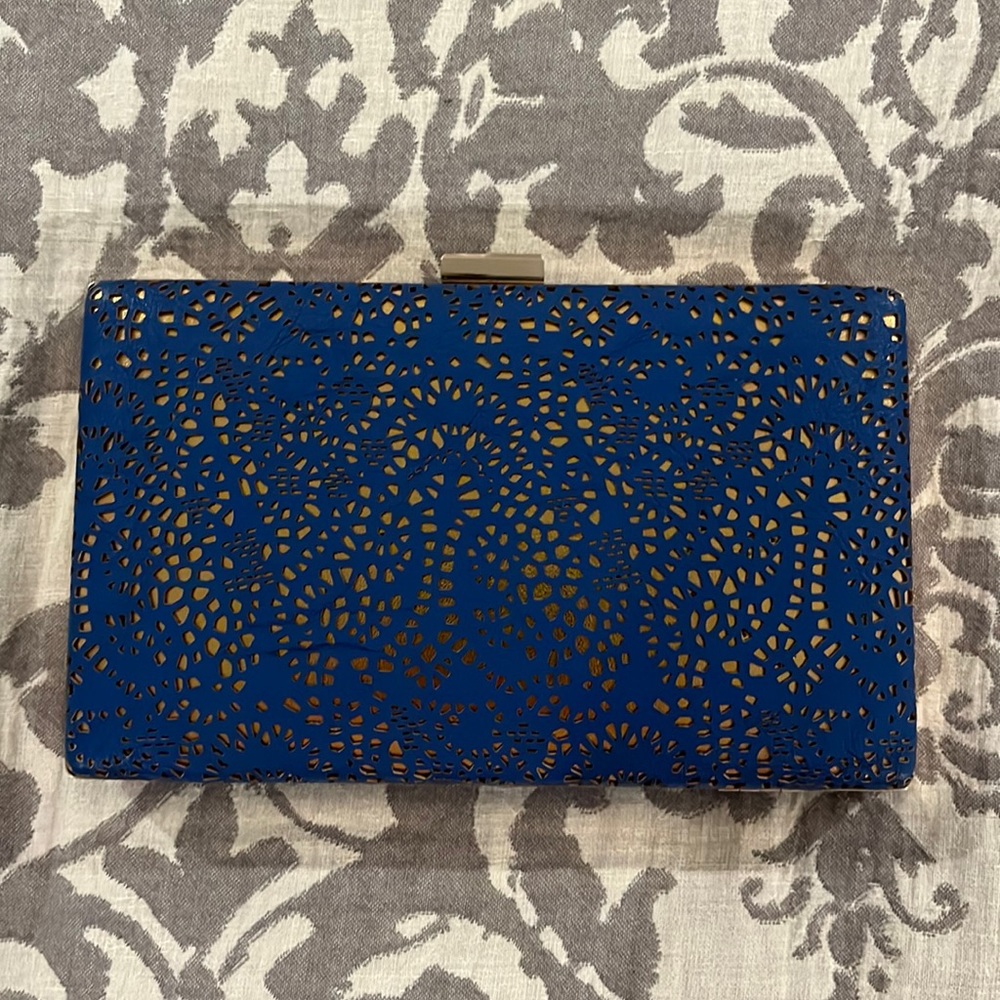 Adorable Blue and Gold Clutch